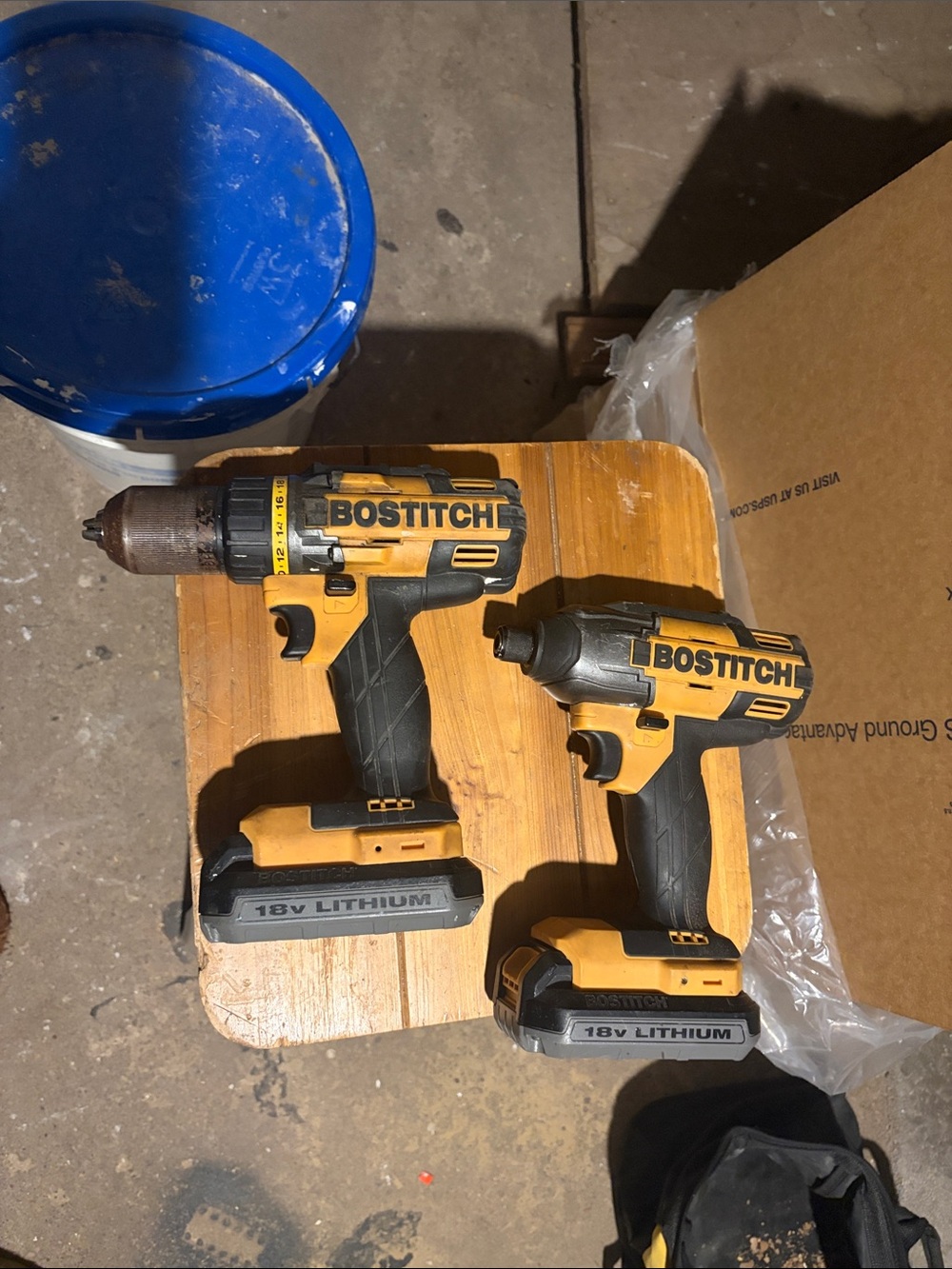 BOSTITCH 18V Lithium Cordless Drill and Impact Driver Set - Yellow/Black